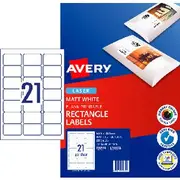 Avery 21UP Matte Laser Address Labels 20 Sheets