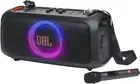 Portable Party Speaker with Lights, Wireless Mic, IPX4, 6-Hour Playtime