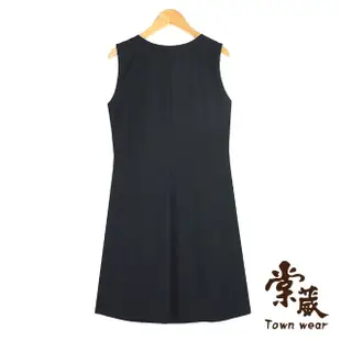 【TOWN’WEAR 棠葳】素雅顯瘦連身洋裝(中大尺碼/女裝/連身裙/小禮服/宴會/涼感)