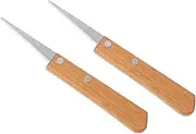 DOITOOL 2 Pack Fettling Knife Tool Wooden Handle Stainless Steel Blades Pottery Tool Fettling Cutter for Clay Ceramic Art