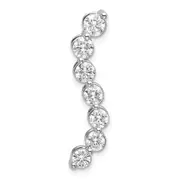 14k White Gold 1 Ct. Lab Grown Diamond VS/SI+ G+ Seven Stone Curved Bar Chain Slide Pendant