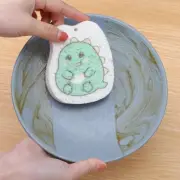 Non-Stick Compressed Wood Pulp Sponge Cartoon Dish Cloths Oil Remove Tools New