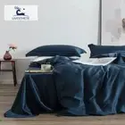 Silk Blue Bedding Set Silky Beauty King Duvet Cover Set Flat Sheet Pillowcase