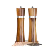 Premium Acacia Wood Salt and Pepper Grinder Set, Manual Salt and Pepper Mills...