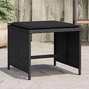 VRAXO Garden Stools with Cushions 4 pcs Black 41x41x36 cm Poly Rattan -13KG,365042