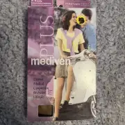 MEDIVEN Plus Calf Compression Stockings Sz III Beige 20-30 mmHg Unisex Open Toe