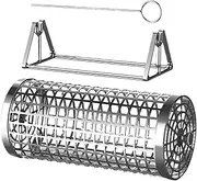 Rolling Grill Baskets - Heavy Duty Stainless Steel Rolling Grilling Nets | BBQ Accessories Tools | Rotatable Grill Basket | Portable Barbecue Mesh, Stainless Steel Outdoor BBQ Tools for Picnic, Campi