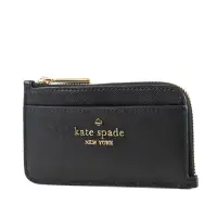 在飛比找momo購物網優惠-【KATE SPADE】防刮十字紋證件零錢包-黑色