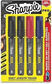Sharpie Pro Fine Tip Assorted Marker, Pacl of 4