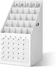 Menkxi 1 Pack 25 Slot Roll File Holder Vertical Blueprint Storage Organizer Corrugated Cardboard Roll File Cabinet Box with Labeling Grid for Office School Poster Map Gift Wrap Architectural Home