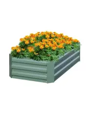 [SOGA] Galvanised Raised Garden Bed Planter Box 120x90cm in Green