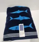 CARO Home Coastal Blue Shark Pool Beach Towel 36"x68" NEW!