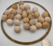 3/4" Dia. Unfinished Wood Round Ball Spheres 25pc Packs Lot #WS02