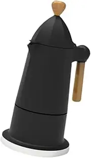 ＫＬＫＣＭＳ Italian Moka Pot Coffee Maker Pot Portable Convenient Classic Supplies 6 Cups Coffee Kettle for Home Use Camping Restaurant, Black
