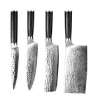 4PC Kitchen Chef knife VG10 Damascus Steel Cutlery Cooking Knives Slicer