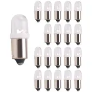 20Pcs BA9S 1895 H6W 53 57 Bayonet LED Light Bulbs for Car Map Lamp 12V White Silver