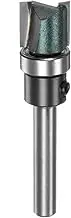 uxcell Pattern Flush Trim Router Bit 0.24" Shank 15/32" Cutting Length 1/2" Cutting Dia with Top Bearings Straight Precise Cutting Woodworking Milling Cutter Tool for Edge Trimming