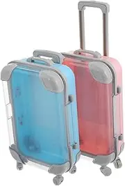 [Veemoon] 2pcs Box Mini Trolley Case Empty Lash Storage False Eyelashes Boxes Simulation Trolley Boxes Luggage Style Lash Boxes Portable Lash Containers Mini Suitcase Party Favors Plastic