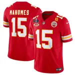 2023-24 超級碗 LVIII 男子 NFL 堪薩斯城酋長隊 PATRICK MAHOMES 紅色限量美式足球球衣