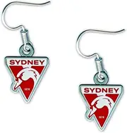 AFL Logo Metal Earrings - Sydney Swans - Surgical Steel - Drop Earrings