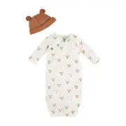 Mud Pie H4 Baby Bear Boy Take-Me-Home Gift Set Gown and Cap 0-3mo 10800078