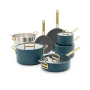 GreenPan™ Stanley Tucci™ Ceramic Nonstick Cookware Set Teal 7 Piece