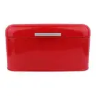 (Red)Solid Color Retro Metal Bread Bin Box Large Capacity Kitchen Storage