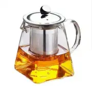 Stainless Steel Infuser Heat Resistant Glass Teapot