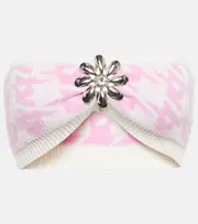 [Area] Area Houndstooth wool-blend bandeau top AU 8 multicoloured