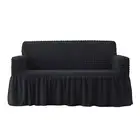 Sofa Cover Elastic Band Anti-wrinkle Ruffle Skirt 1 Piece Sofa Cover Polyester