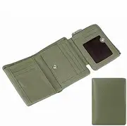 [Royal Bagger] Genuine Leather Trifold Short Wallets, Multi-Card Slots Card Holder, Classic Textured Women's Coin Purse (OliveGreen)