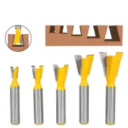 "LAVIE 5pcs 8mm 1/2"" 12mm Shank Dovetail Joint Router Bit 1/4"" 3/8"" 1/2"" 5/8"" 3/4"" Cutting Dia Woodworking CNC Engraving"