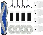17 Pcs Accessories Set Replacement for Ecovacs Deebot T30 Omni/T30 PRO Omni Vacuum Cleaner, 1 Main Brush 4 Dust Bags 4 HEPA Filters 4 Mop Pads 4 Side Brushes