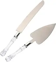 Amosfun Wedding Cake Knife Spatula Set of 2 Stainless Steel Rustic Design for Birthday Anniversary Wedding Parties