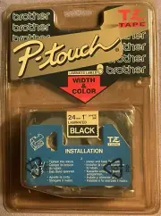 Genuine OEM Brother P-Touch TZ-355 White Print on 1" Black Tape, BRAND NEW