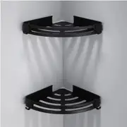 Black Corner Bathroom Shelf Organizer for Shower Storage Rack Aluminum Wall Shampoo Holder for Bathroom