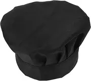 [BESTYASH] Chef's Beret 2pcs Cotton Chef Hats Kitchen Cooking Food Cap Food Industry Hat Versatile for Hotel Restaurant Café Black
