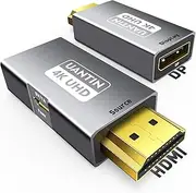 HDMI to DisplayPort Adapter (4K 60Hz,1080p 120Hz) Uni-Directional HDMI Male to DP Female Converter for Monitor Compatible with GPU,Laptop,AMD,NVIDIA,PS5,Xbox and More - 1 Pack