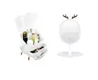 White Cosmetic Jewellery Storage Organiser LED Light Mirror Tabletop Vanity Set