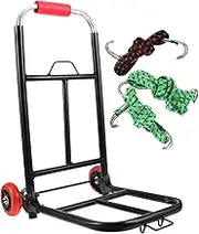 FELTECHELECTR Portable Foldable Trolley for Shopping Travel Office Use Compact Two Wheeled Handcart with Silent Wheels for Easy Maneuvering and Storage Hauling Truck for Groceries and Luggage