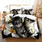 Duvet Set Flower Couple Cat Superking Duvets Sets 3d Printed Duvet Cover