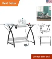 Comet Plus Hobby and Sewing Table with Side and Lower Shelf - Can Also Be Use...