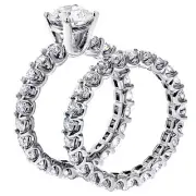 4.20 CT Brilliant Cut Diamond Engagement Set 14k WG U-Prong Eternity (G-H SI)
