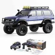 RocHobby 1/18 Scale Katana Toyota Land Cruiser RC Rock Crawler Model Car, 2.4Ghz 4WD Off-Road Waterproof RC Trucks Vehicle RTR, All Terrains Hobby Electric Toys for Adults (Blue)