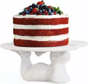 NEW Ceramic Bunny Rabbit Cake / Cupcake Stand – 7.75” x 8.25” Wide, White Easter
