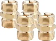 Yakamoz 4 Pieces Pressure Washer Hose Adapter, 3/4" NPT Male Brass Nipples, Brass Pipe Adapter Fittings for Extending and Connecting Pipes