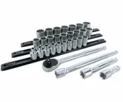 Wiha Tools 33892 Socket Set with Ratchet and Extensions 19-Piece