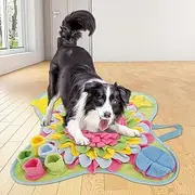 Snuffle Mat for Dogs, Interactive Sniff Mat for Smell Training and Slow Feeder, Sniffing Mat Keep Dog Busy, Dog Mental Puzzle Mat for Small and Medium Dogs (Pink)
