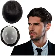Mens Wig Hair Human Hair Toupee for Men Hair Replcement System 0.02-0.04mm Ultra Thin PU Skin Men's Hair Prosthesis Mens Toupee