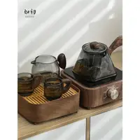 在飛比找ETMall東森購物網優惠-電陶爐帶茶盤茶爐小型煮茶爐玻璃煮茶器套裝簡約收納光波爐電茶爐